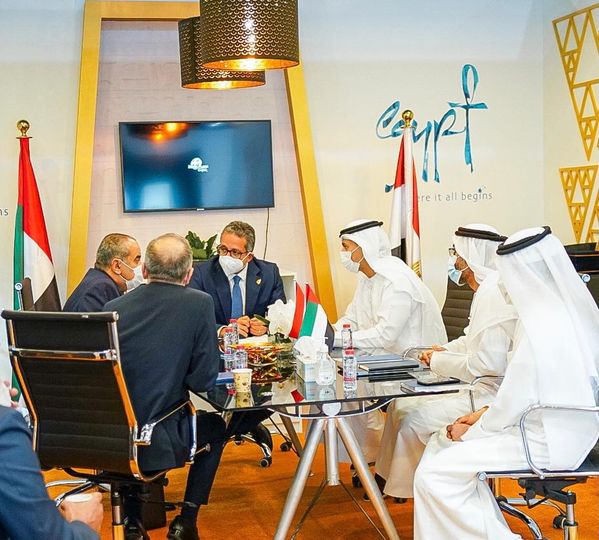 وزيرا السياحة والآثار الطيران المدني يلتقيا وزير دولة الإمارات العربية المتحدة لريادة الاعمال والمشاريع الصغيرة والمتوسطة والمُكلف بملف السياحة بالدولة
