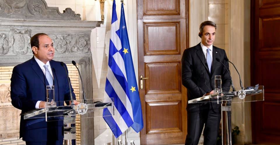 كلمة السيد الرئيس في المؤتمر الصحفي مع رئيس وزراء اليونان  دولة رئيس الوزراء كيرياكوس ميتسوتاكيس،  رئيس وزراء الجمهورية اليونانية  السيدات والسادة الحضور،