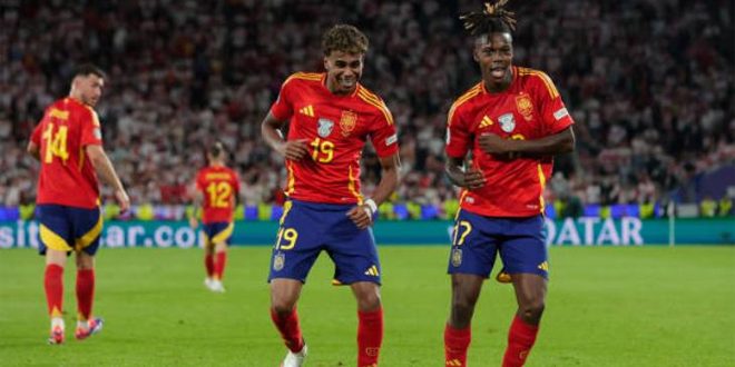منتخب أسبانيا يفوز بصعوبة علي المانيا بثنائية مقابل هدف في ربع نهائي يورو 2024.