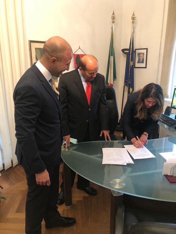 مشاركة سفير مصر في روما في مراسم توقيع إيطاليا على ميثاق منتدى غاز شرق المتوسط