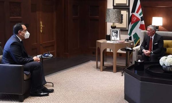 العاهل الأردني الملك عبد الله الثانى بن الحسين يستقبل الدكتور مصطفى مدبولى
