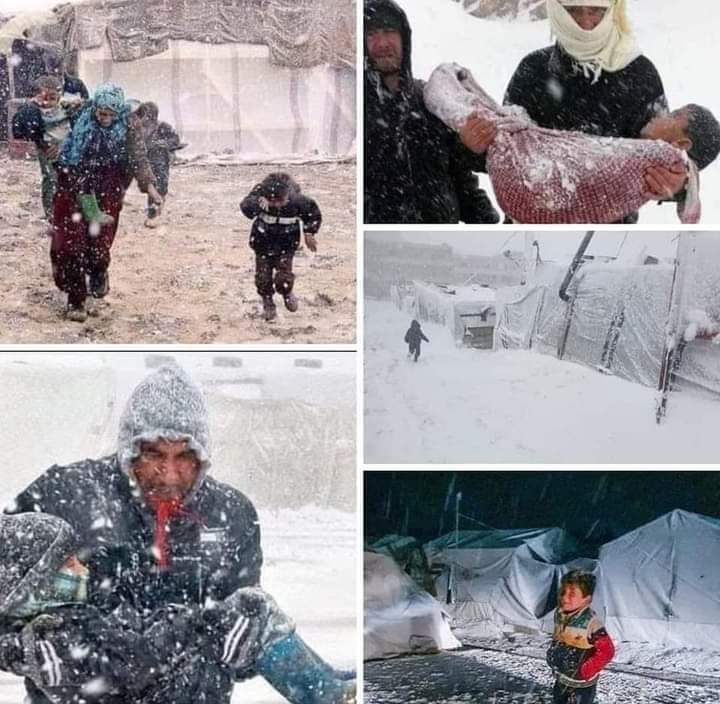 عاجل: تفاصيل وفاة 15 طفل في مخيمات سوريا بسبب الجليد.