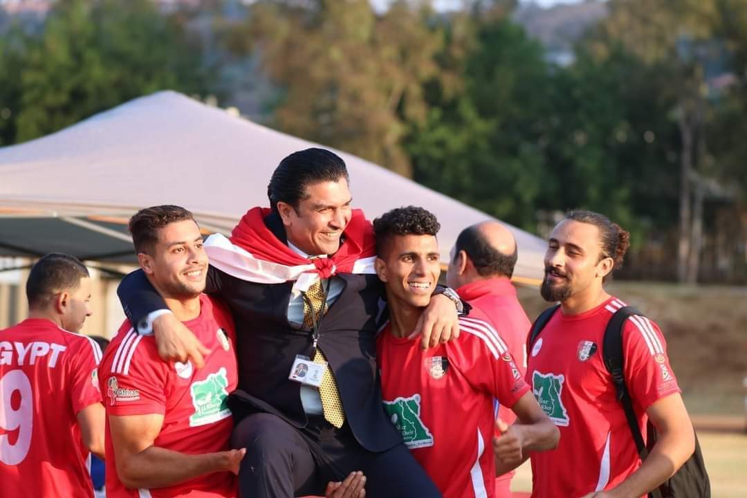 كتيبة منتخب مصر للميني فوتبول بقيادة أحمد سمير تنتصر على تشاد 4/1 بكأس الأمم بجنوب أفريقيا. 