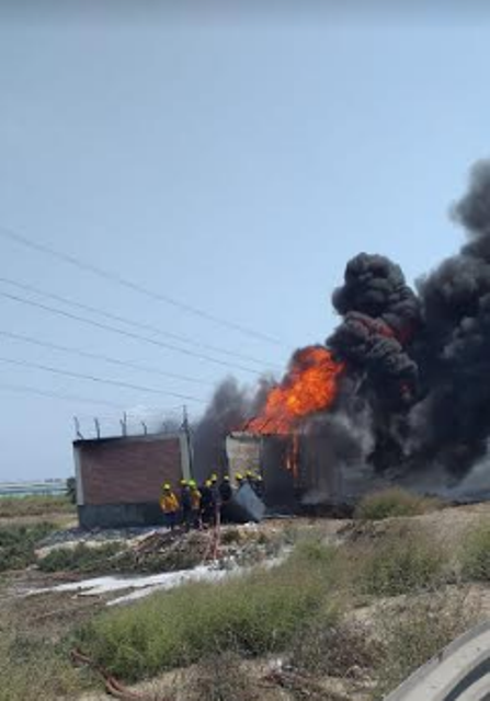 السيطرة على حريق بغرفة تحكم فى شركة أنابيب البترول غرب بورسعيد