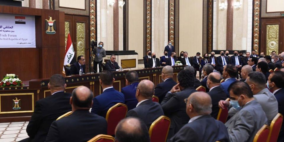 رئيس الوزراء يلقي كلمة أمام منتدى الأعمال المصري العراقي 