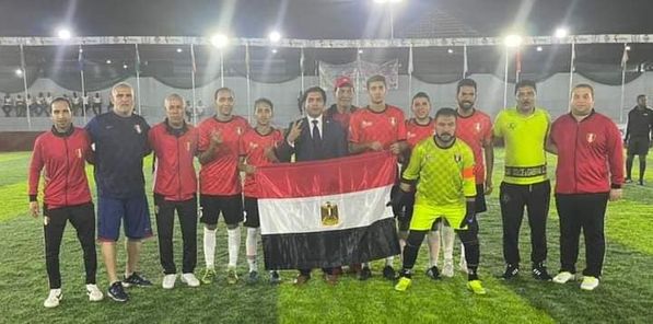 منتخب مصر يفوز علي غانا بثلاثية بأمم افريقيا للميني فوتبول. 