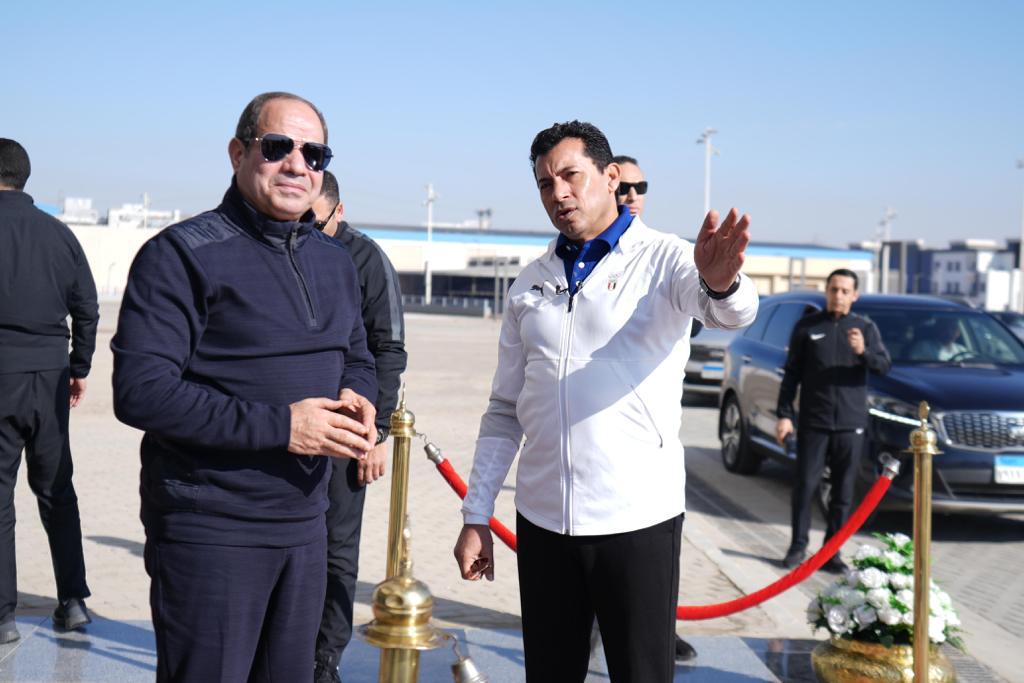الرئيس السيسى يتفقد مدينة مصر الدولية للألعاب الأولمبية بالعاصمة الإدارية.
