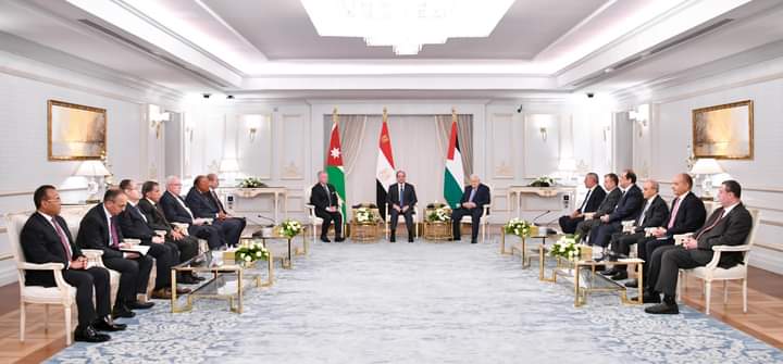 البيان الختامي للقمة الثلاثية المصرية الأردنية الفلسطينية (العلمين، الإثنين 14 أغسطس 2023)