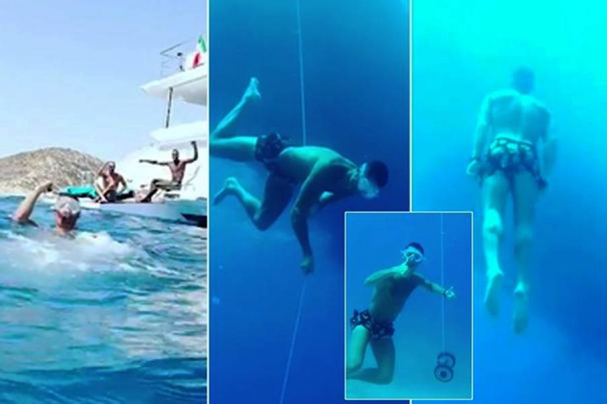 رونالدو يستعرض قدراته في الغوص بعمق «14 مترًا» دون أكسجين.