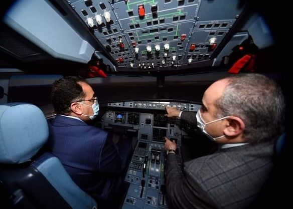 رئيس الوزراء يشهد بدء تشغيل أحدث أجهزة الطيران التمثيلي من طراز الايرباص A320Neo 