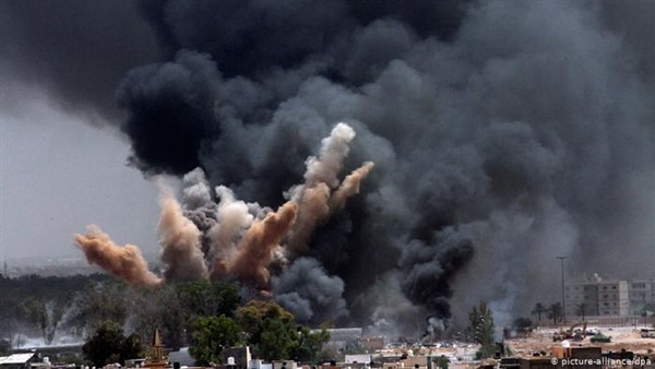 انفجار كبير بمخزن أسلحة تابع للميليشيات المسلحة في ليبيا