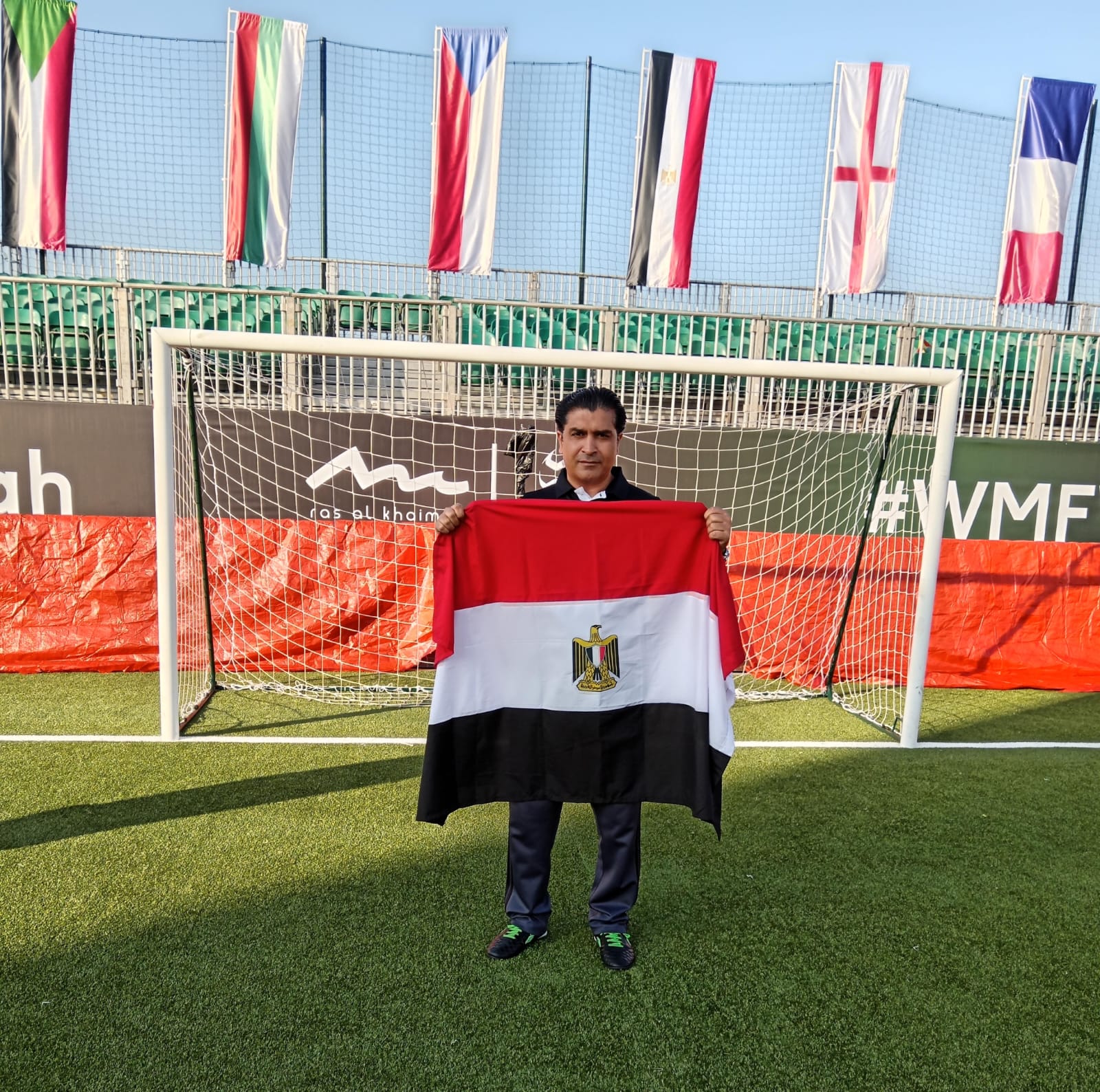أحمد سمير فخور بما تحقق من إنجاز في أول مشاركة تاريخية في كأس العالم للميني فوتبول بالإمارات.