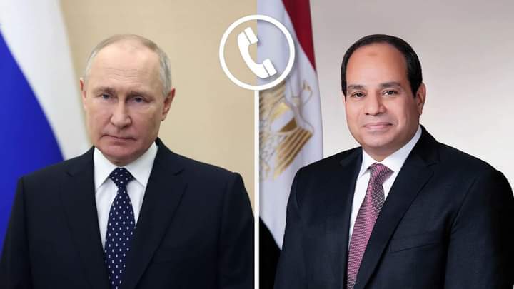 تلقى السيد الرئيس عبد الفتاح السيسي اتصالا هاتفياً من الرئيس الروسي 