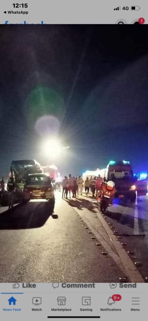  ارتفاع عدد الضحايا والمصابين بحادث أتوبيس  طريق السويس القادم من شرم الشيخ إلى 12 جثة بينهما طفلان و 34 مصاب 