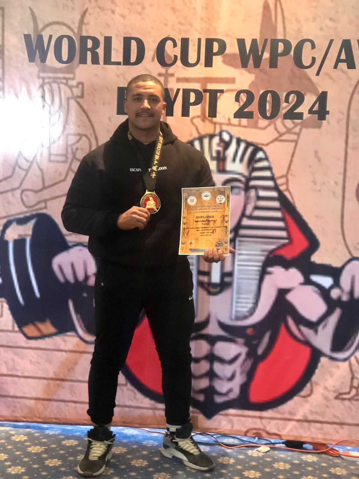 محمد خلف أبن محافظة السويس يحصد المركز الأول في بطولة كأس العالم للقوة البدنية للمره الثانيه على التوالي.