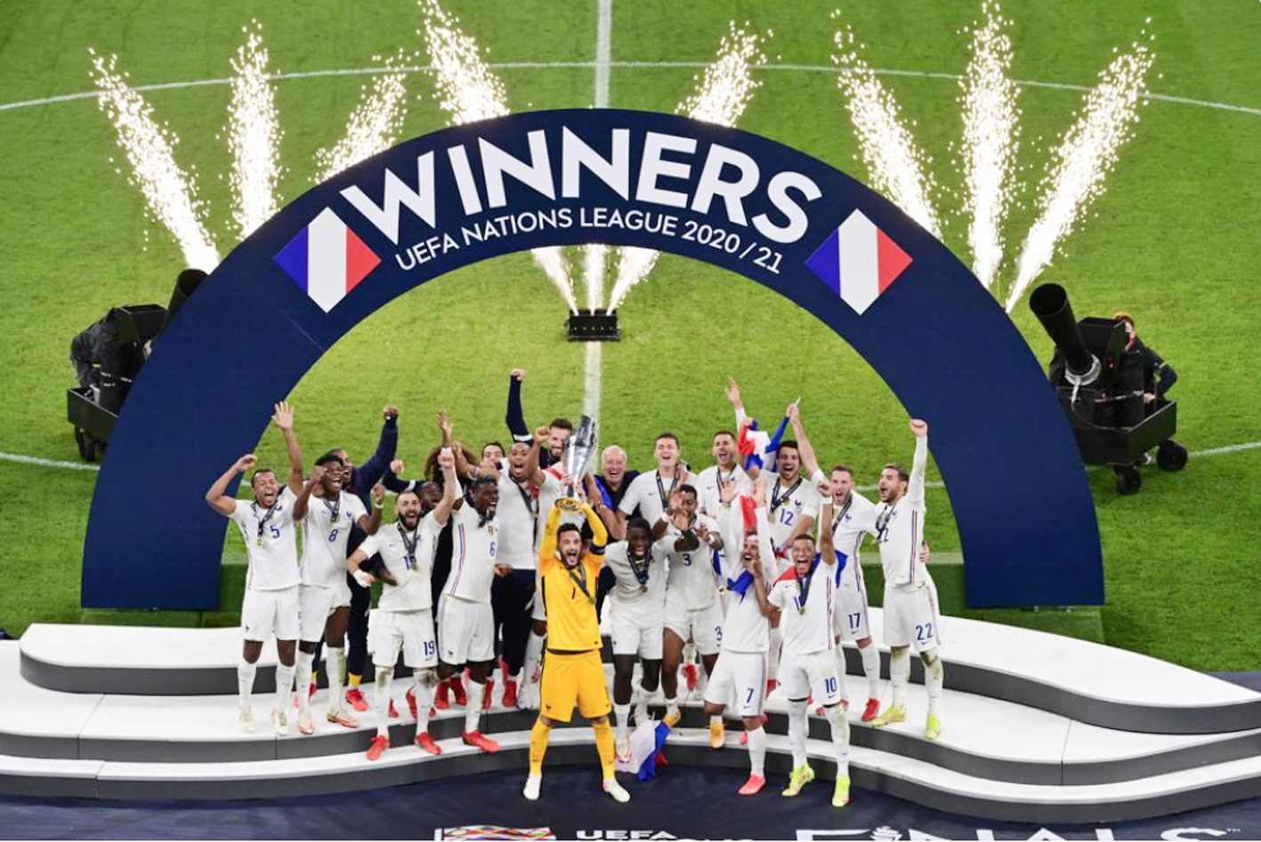 منتخب فرنسا يفوز على أسبانيا بهدفين مقابل هدف ويتوج بطلاً لدوري الأمم الأوروبية